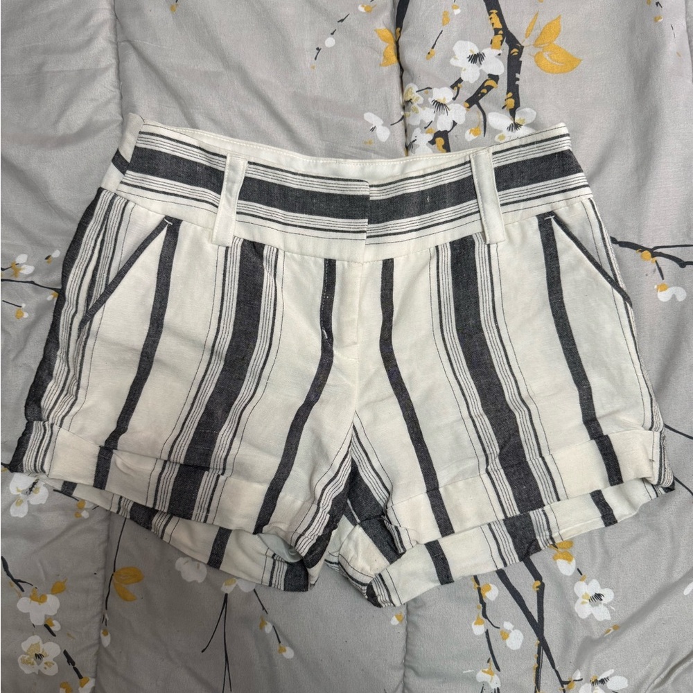 Striped Black and White Women Shorts